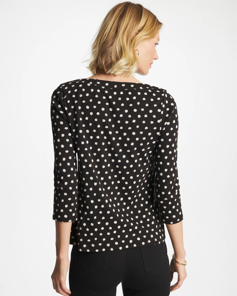 Chico's Recommended | Polka Dot Pima 3/4 Sleeve Tee