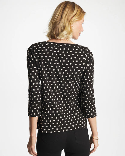 Chico's Recommended | Polka Dot Pima 3/4 Sleeve Tee