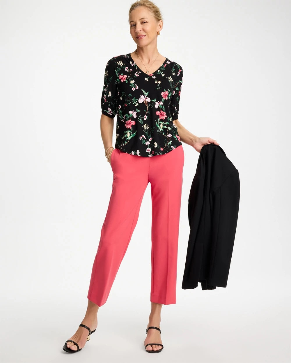Chico's Sale | Kyoto Shirred Elbow Sleeve Tee