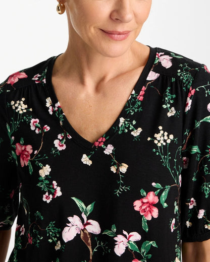 Chico's Sale | Kyoto Shirred Elbow Sleeve Tee