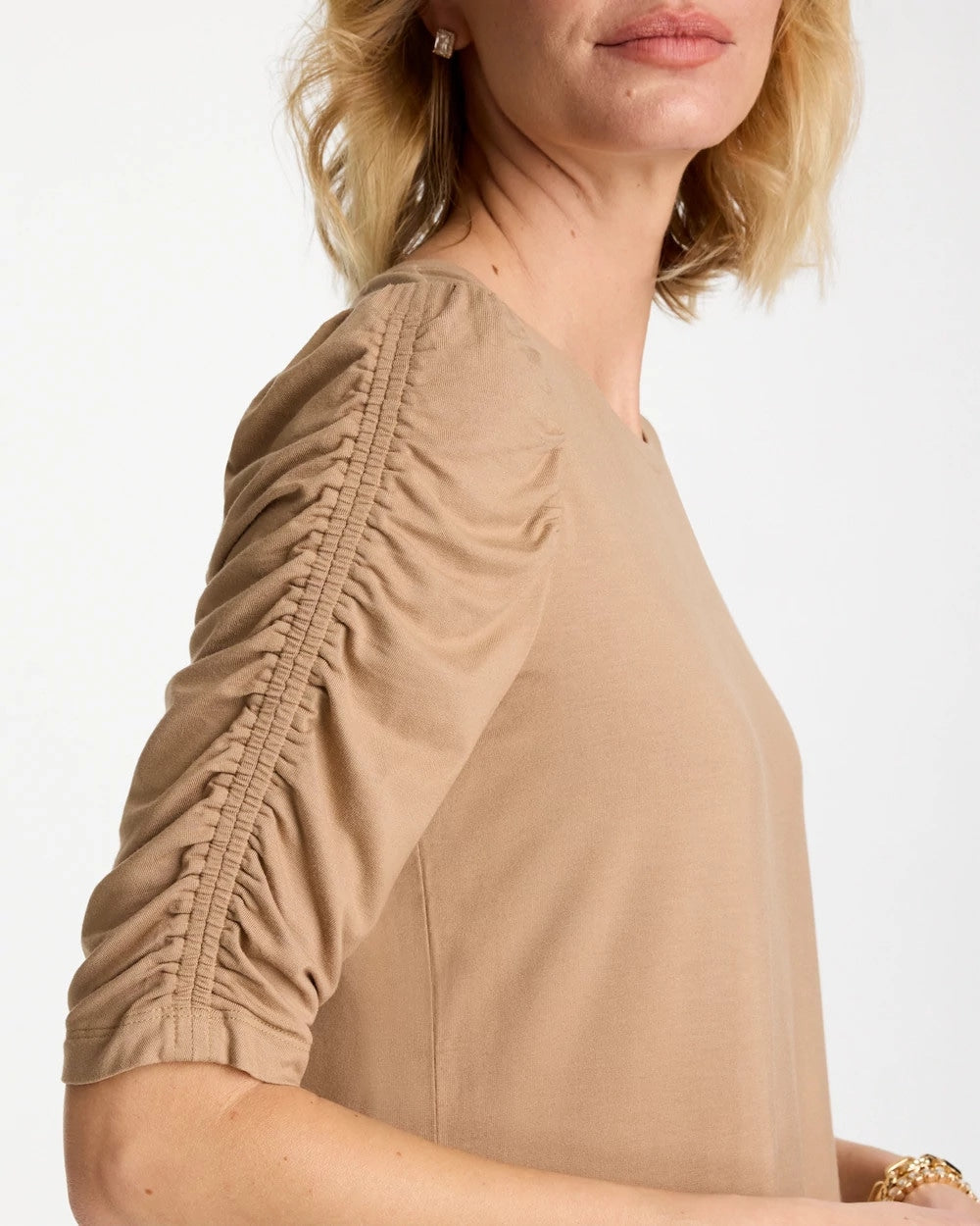 Chico's Latest | Touch of Cool™ Ruched Sleeve Knit Tee