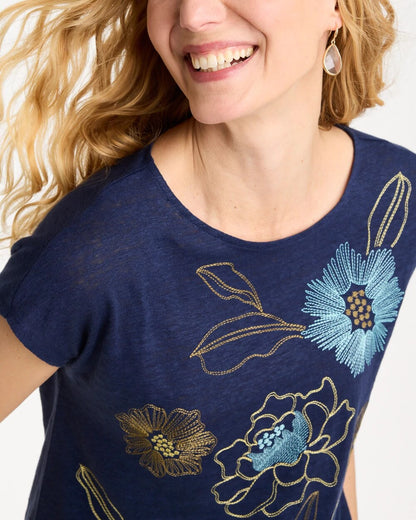 Chico's Best Seller | Embroidered Linen Dolman Tee