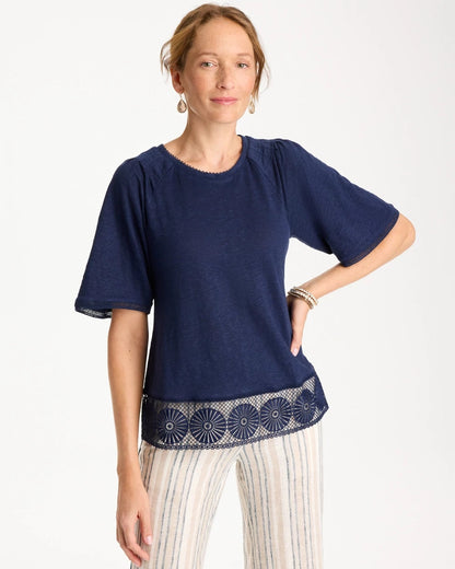 Chico's Sale | Linen Crochet Tee