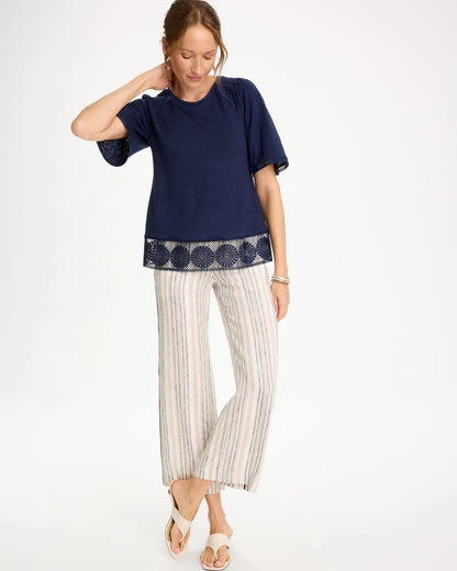 Chico's Sale | Linen Crochet Tee