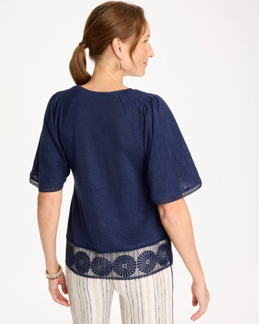 Chico's Sale | Linen Crochet Tee