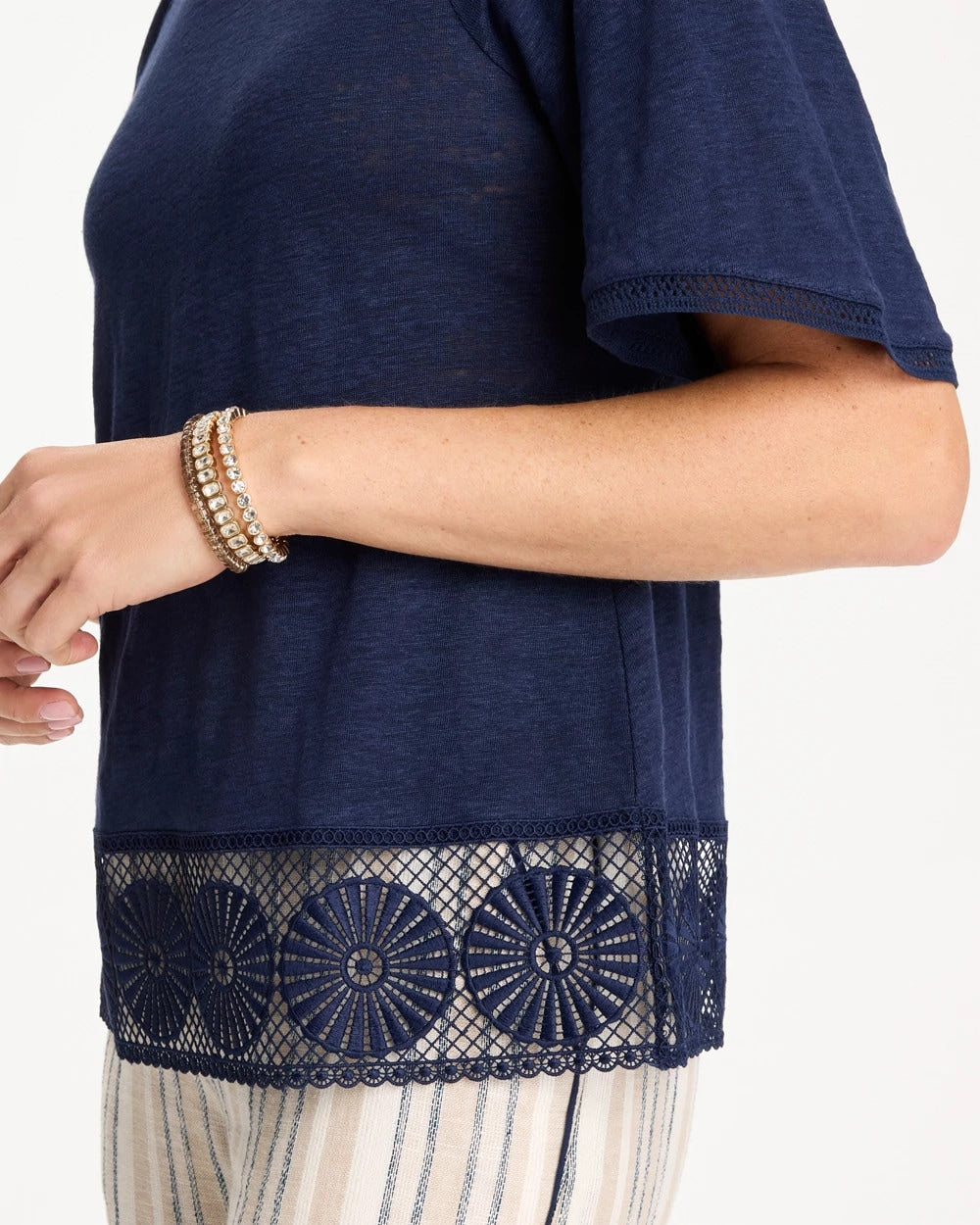 Chico's Sale | Linen Crochet Tee