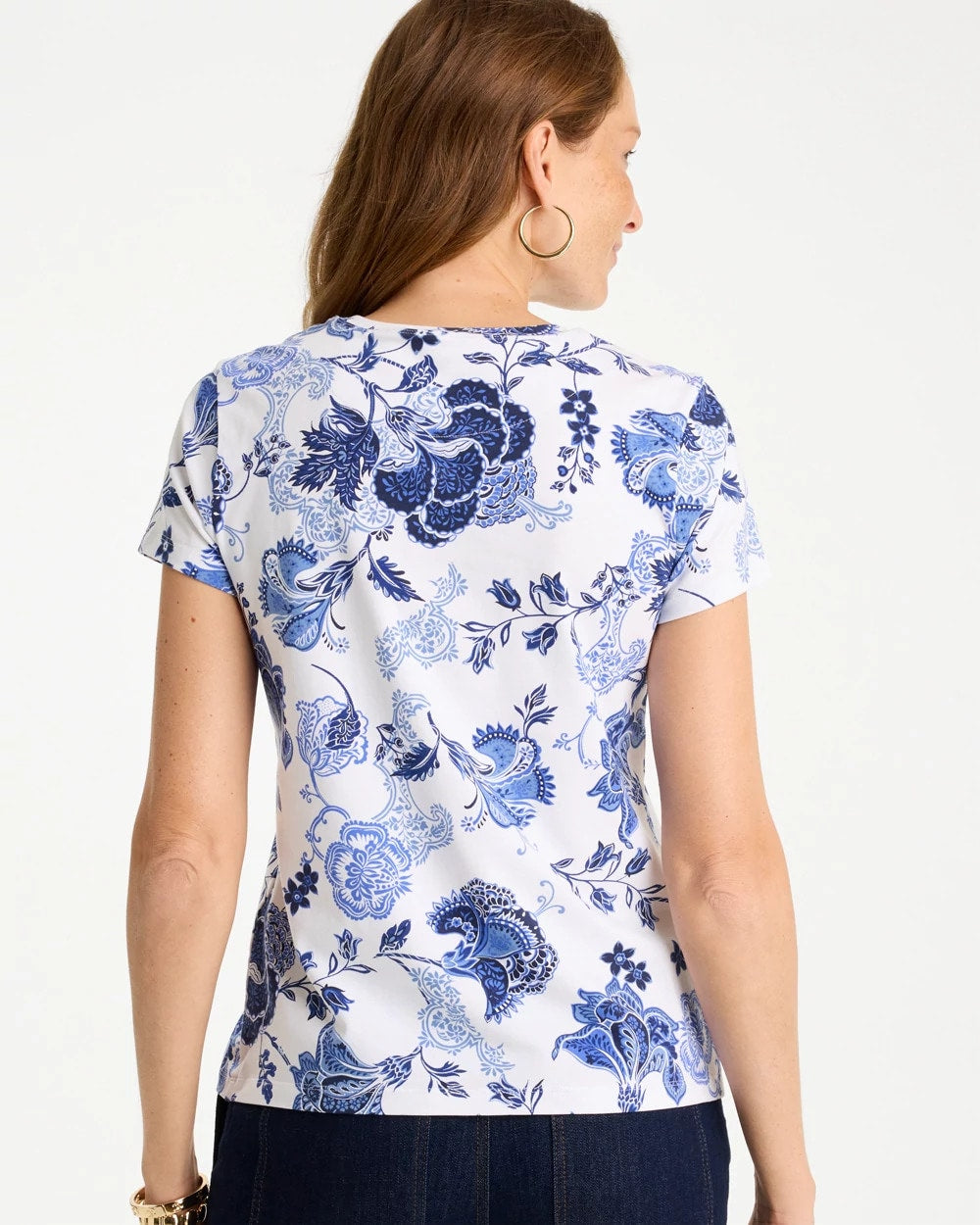 Chico's Sale | Jolene Cotton Stretch Cap Sleeve Tee