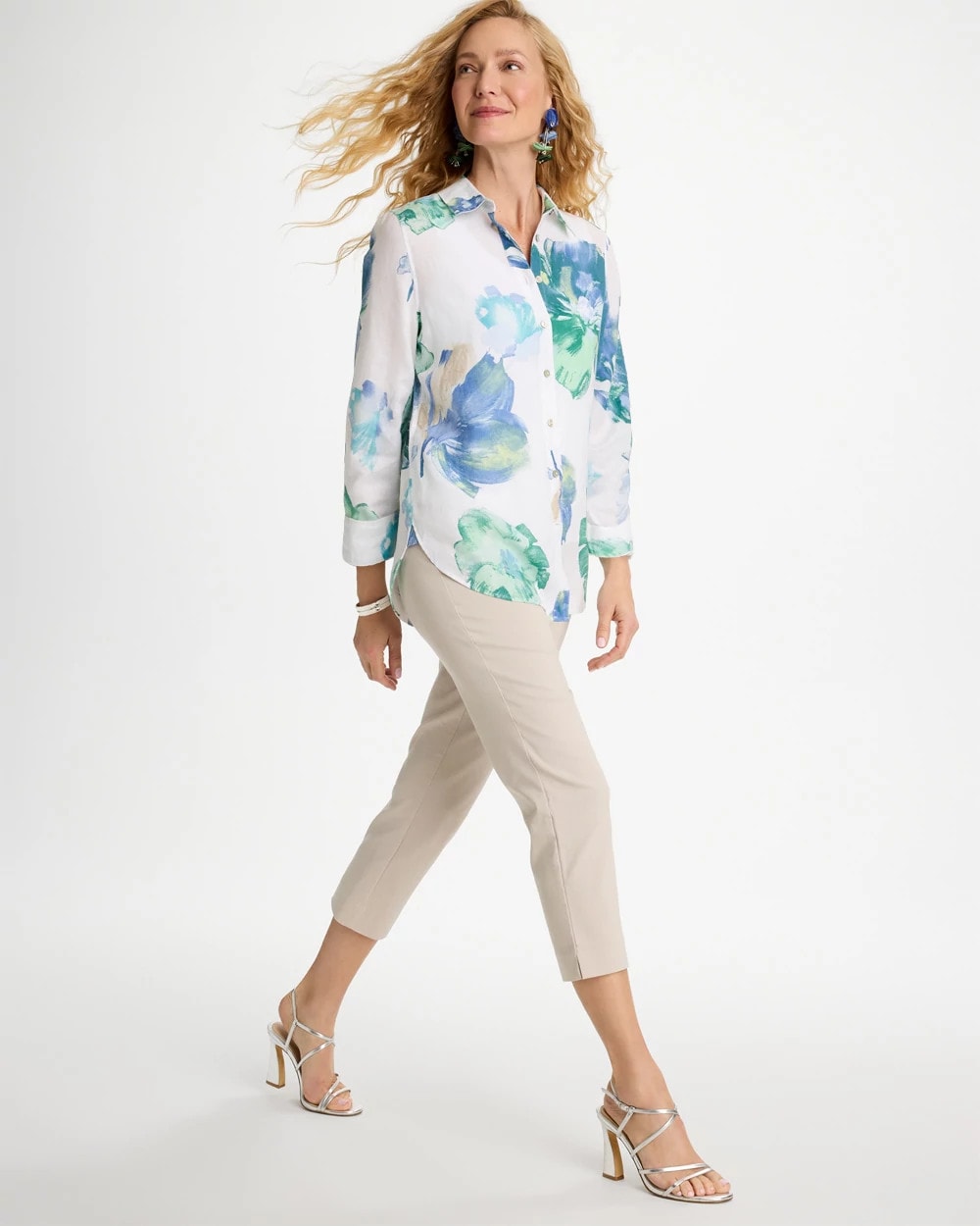 Chico's Exclusive | No Iron™ Printed Linen Shirt