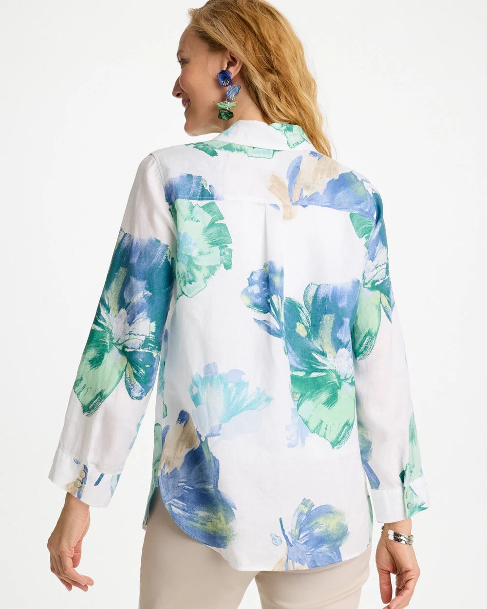Chico's Exclusive | No Iron™ Printed Linen Shirt