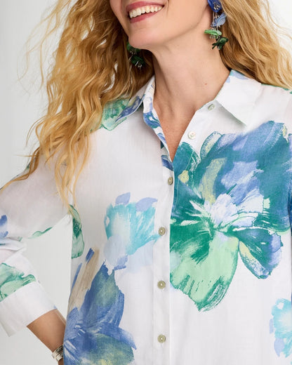 Chico's Exclusive | No Iron™ Printed Linen Shirt