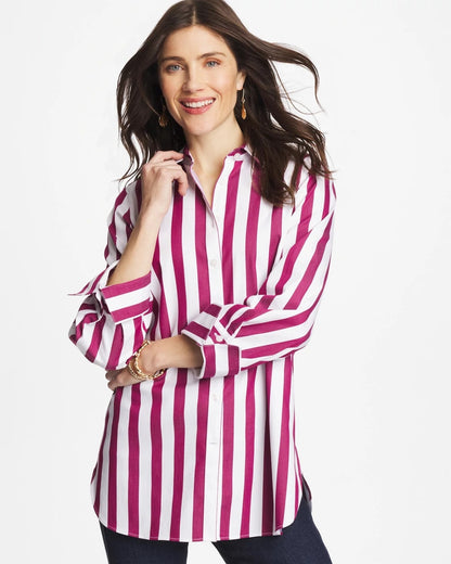 Chico's Discount | No Iron™ Stretch Striped Shirt