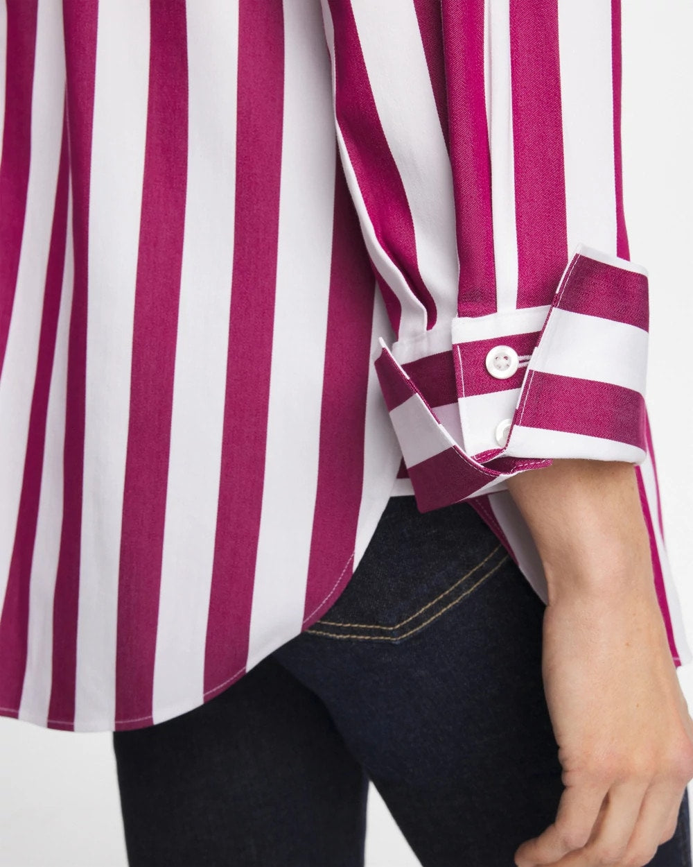 Chico's Discount | No Iron™ Stretch Striped Shirt