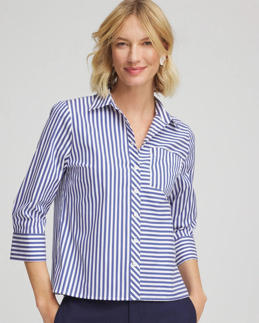 Chico's Customer Favorite | Stripe Mixing Poplin Shirt