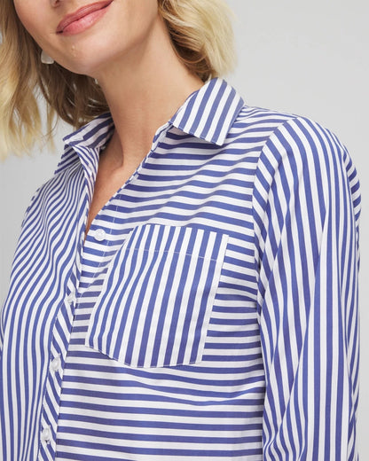 Chico's Customer Favorite | Stripe Mixing Poplin Shirt