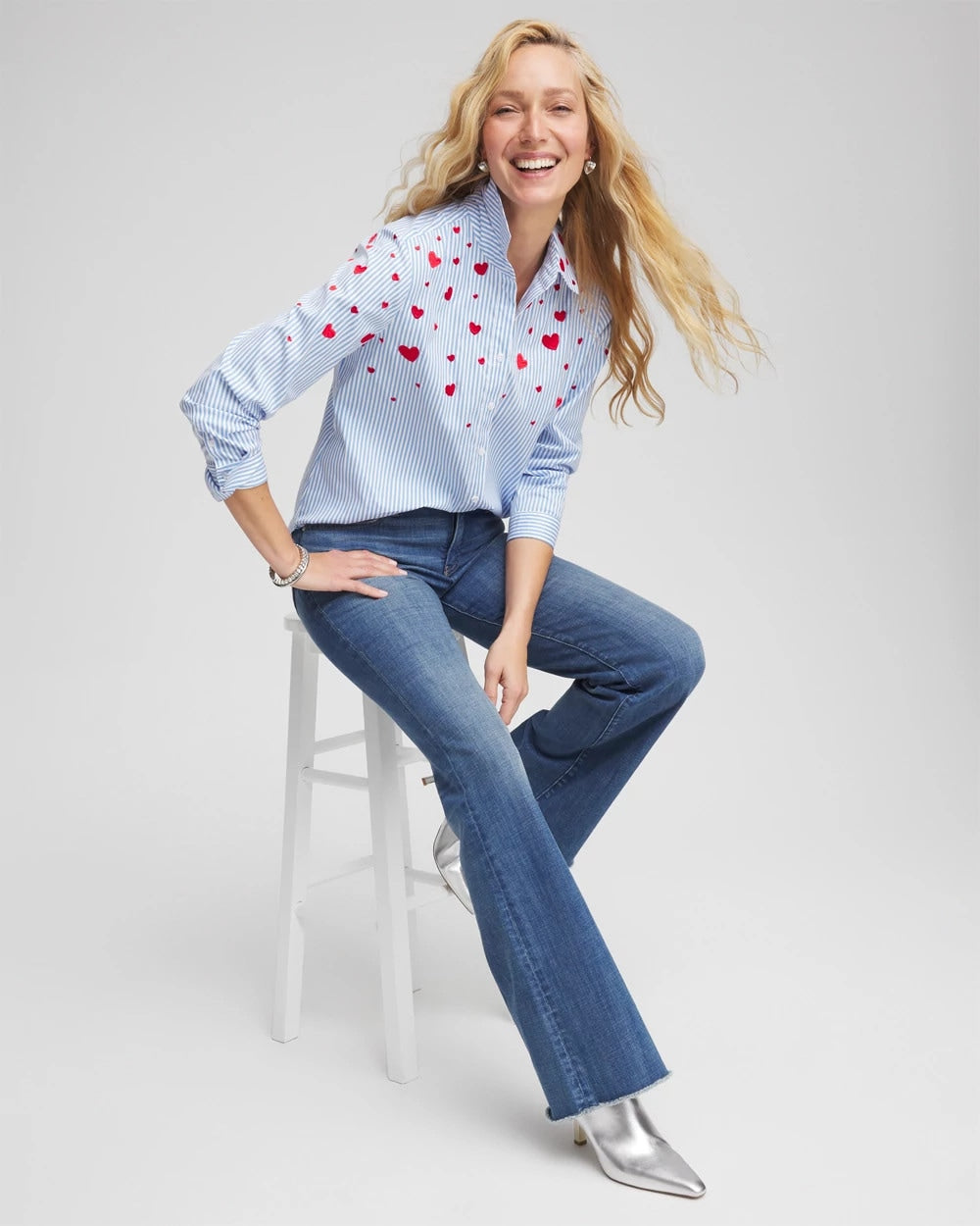 Chico's Featured | V-Day Striped Poplin Shirt