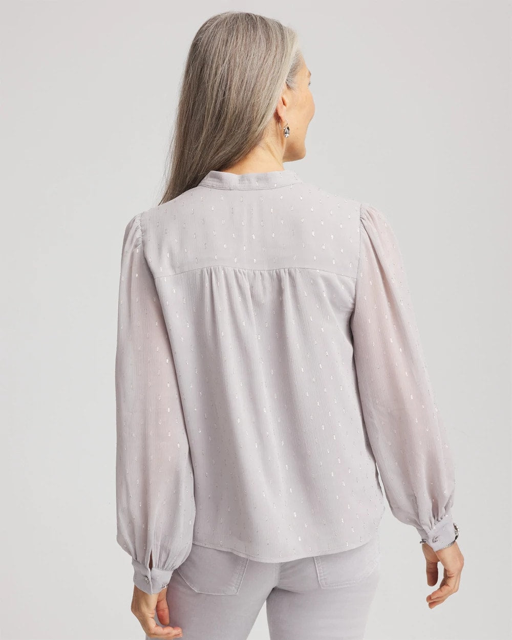 Chico's Premium | Georgette Clip Dot Blouse