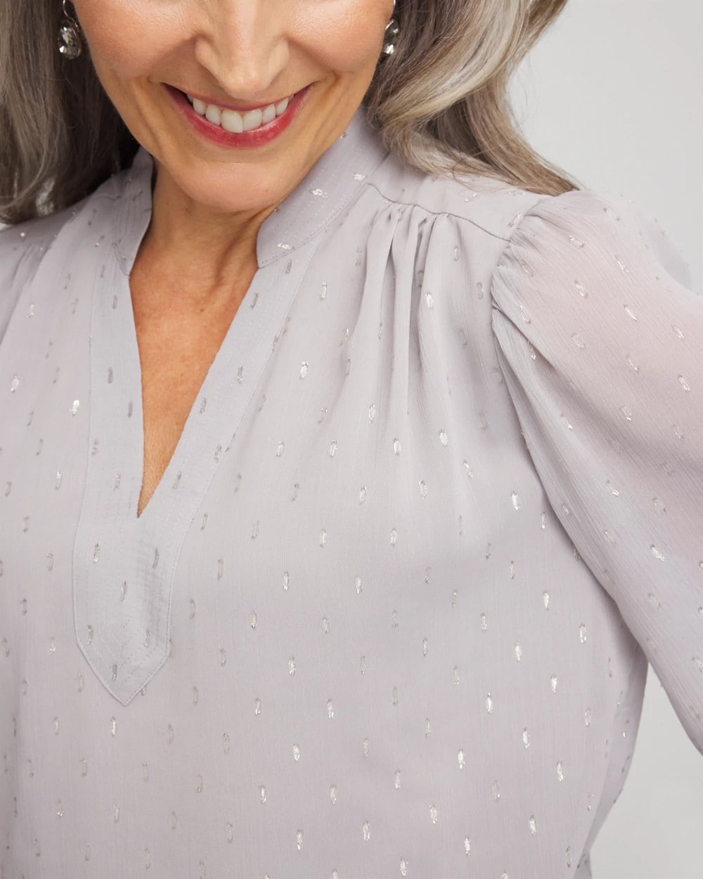 Chico's Premium | Georgette Clip Dot Blouse