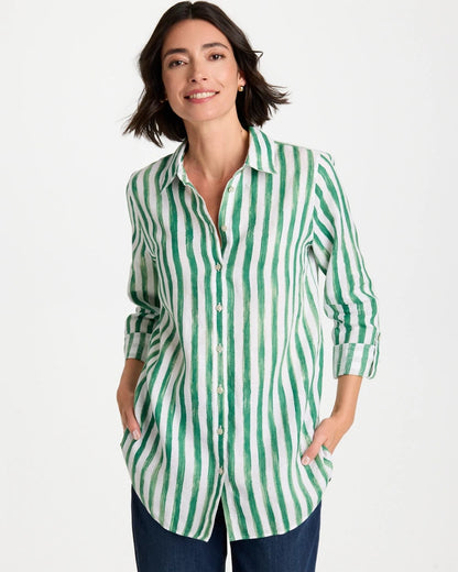 Chico's Best Seller | No Iron™ Striped Linen Tunic