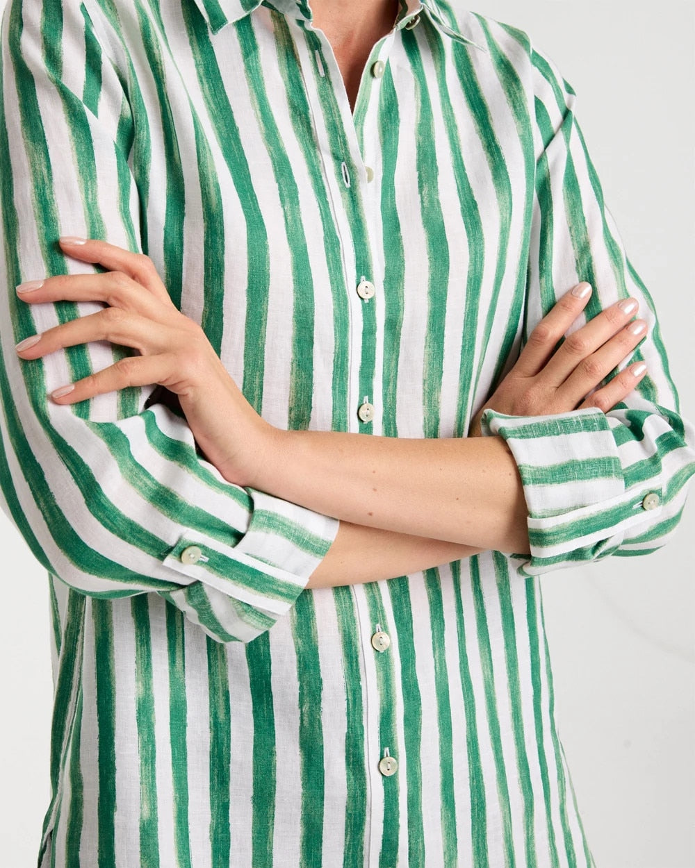 Chico's Best Seller | No Iron™ Striped Linen Tunic