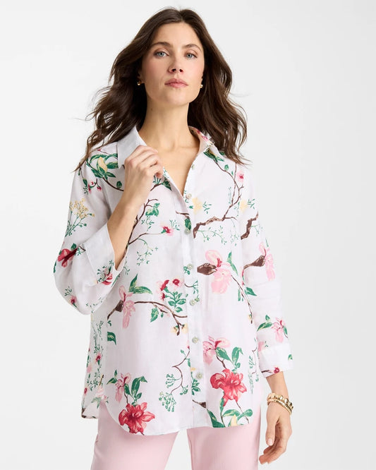 Chico's Best Seller | No Iron™ Kyoto Bloom Linen Shirt