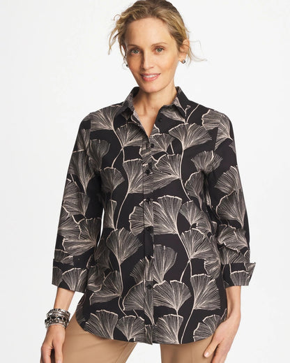 Chico's Essential | No Iron™ Stretch Ginkgo Glory Shirt