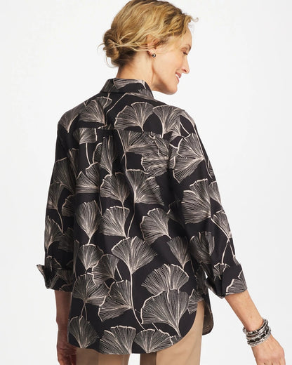 Chico's Essential | No Iron™ Stretch Ginkgo Glory Shirt