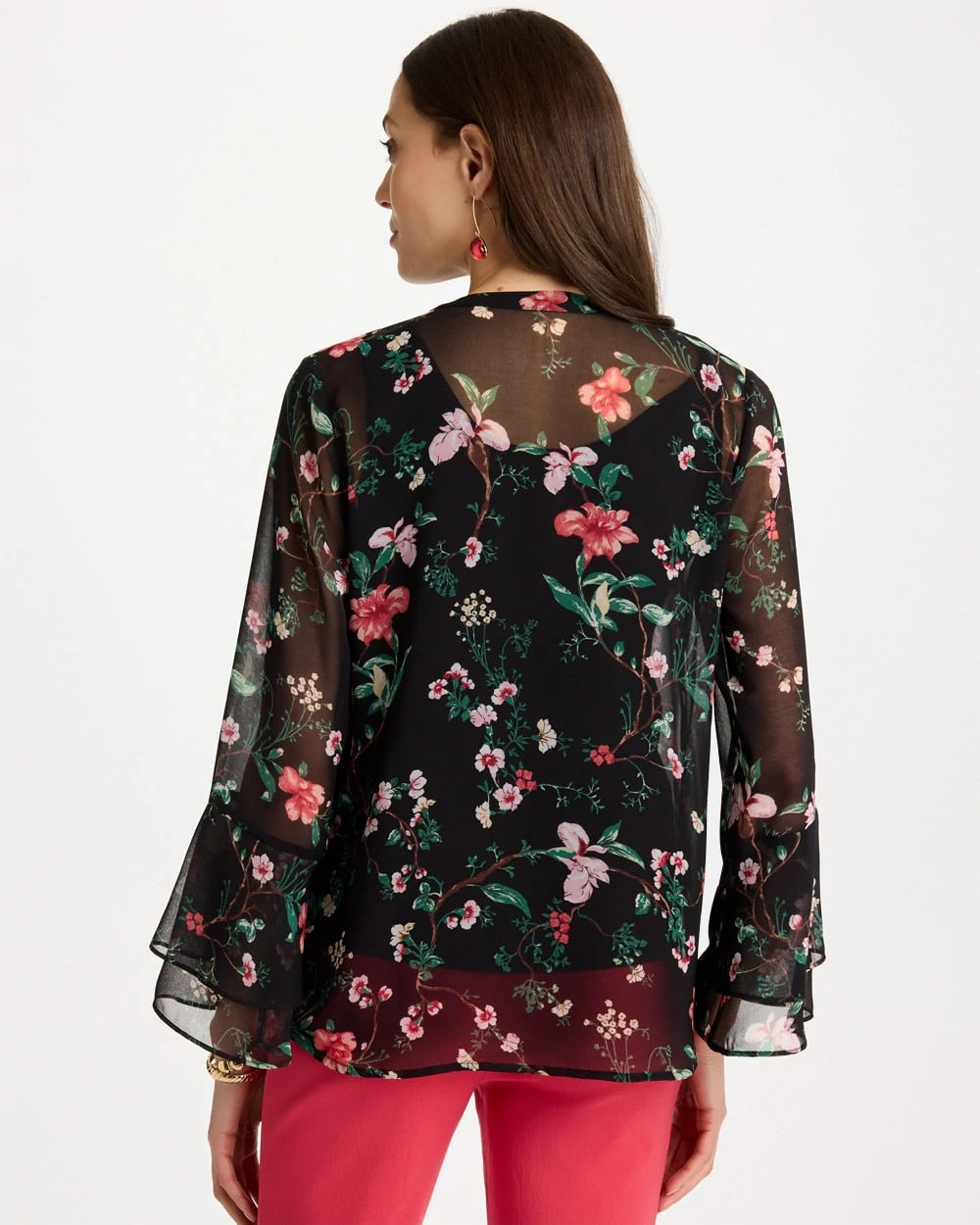Chico's Discount | Georgette Ruffled Cuff Blouse