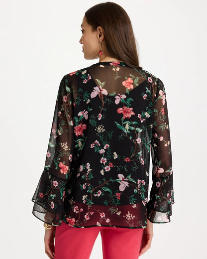 Chico's Discount | Georgette Ruffled Cuff Blouse