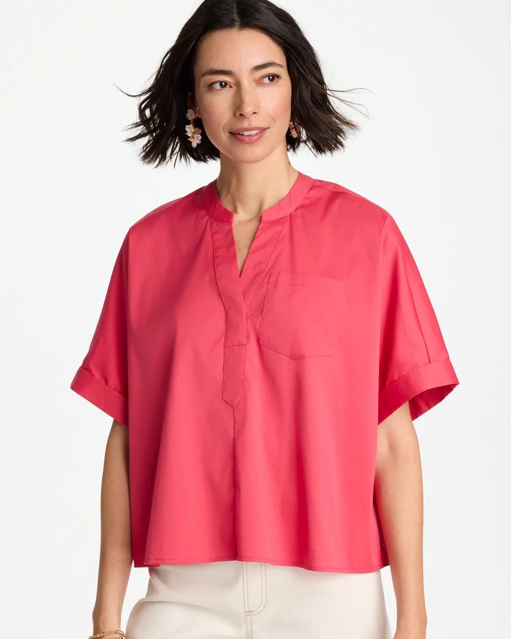 Chico's Sale | Poplin Popover Dolman Top