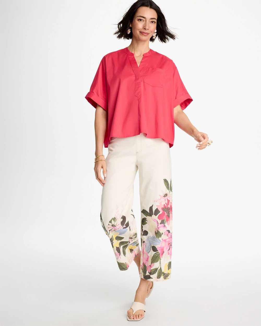 Chico's Sale | Poplin Popover Dolman Top