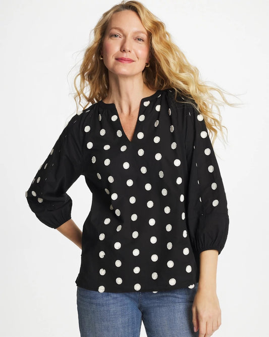 Chico's Popular | Textured Polka Dot Blouse