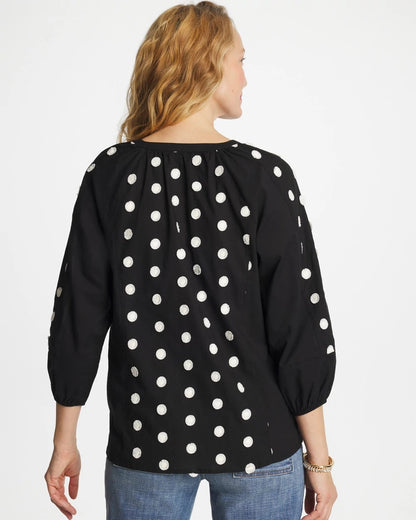 Chico's Popular | Textured Polka Dot Blouse