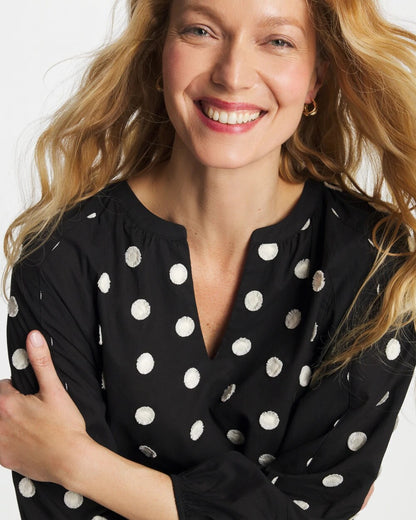 Chico's Popular | Textured Polka Dot Blouse