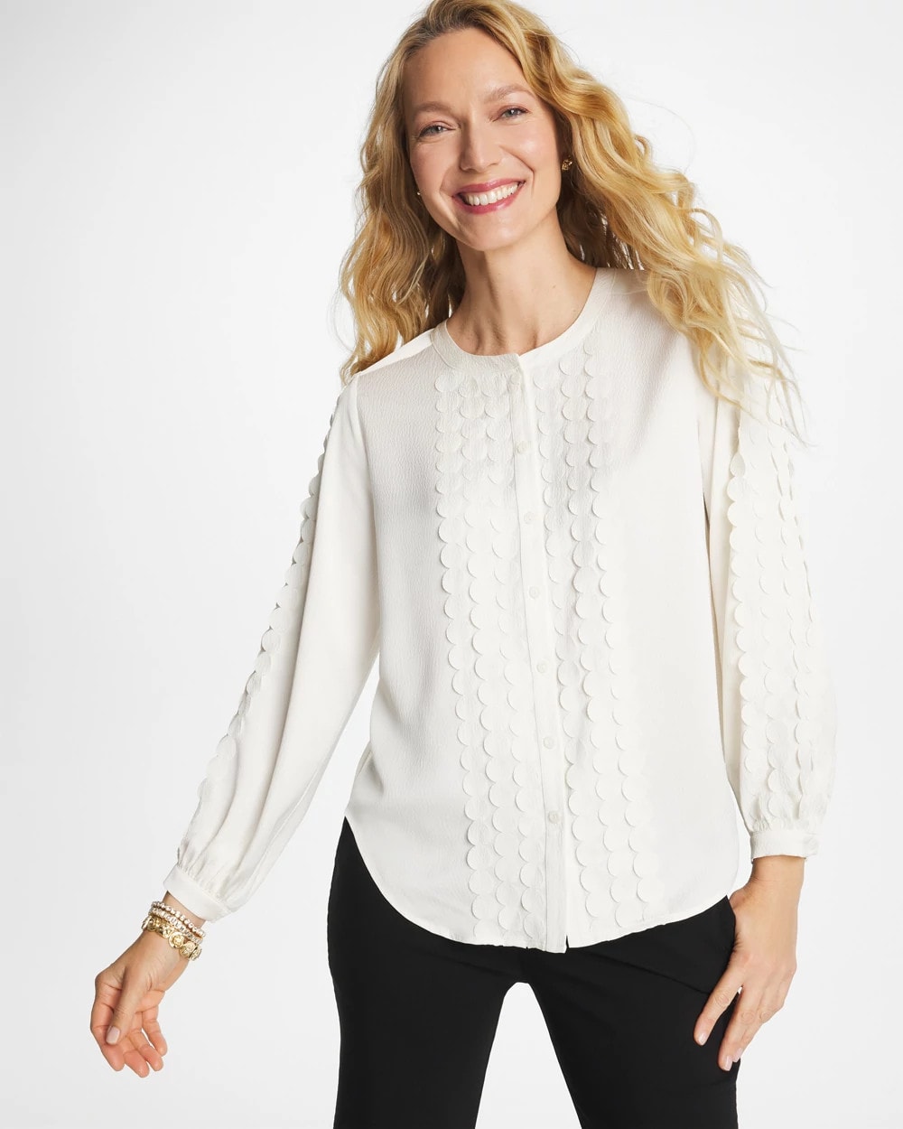 Chico's Best Price | Laser Cut Crinkle Blouse