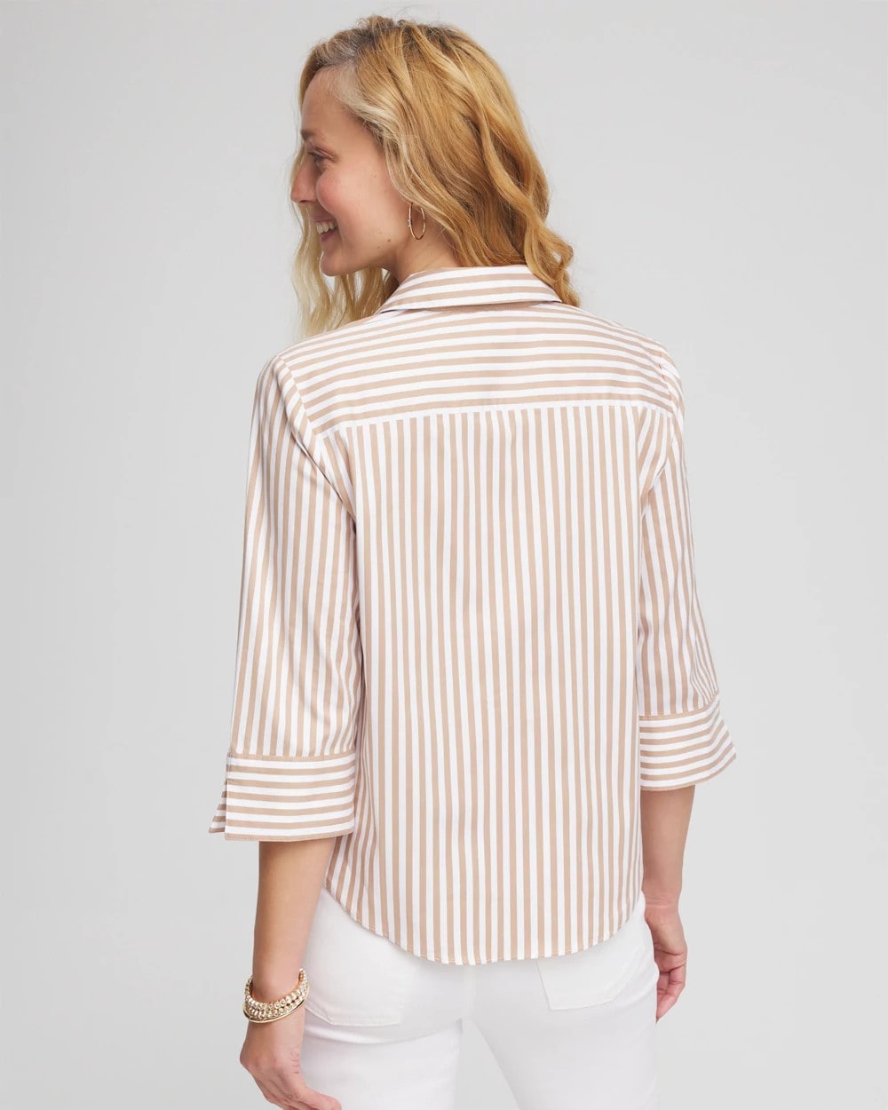 Chico's Great Value | Striped Poplin Tie-Front Top