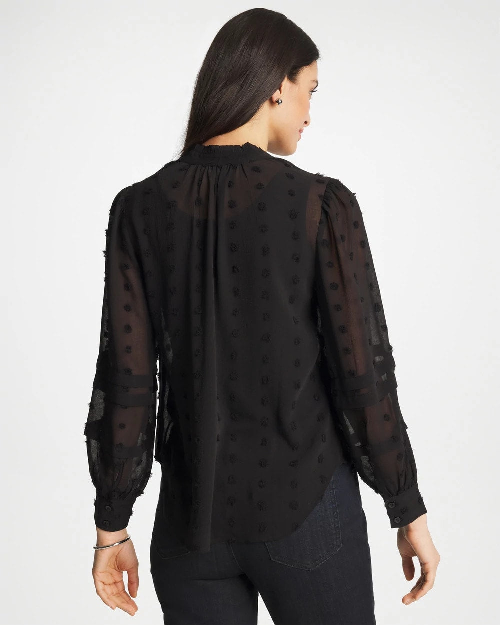 Chico's Latest | 3D Dot Jacquard Chiffon Blouse