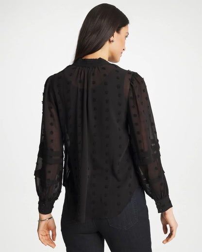 Chico's Latest | 3D Dot Jacquard Chiffon Blouse