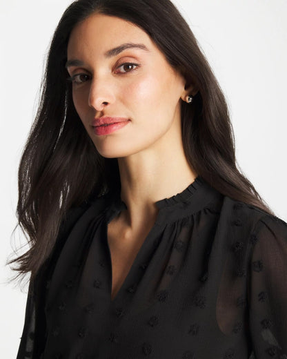 Chico's Latest | 3D Dot Jacquard Chiffon Blouse