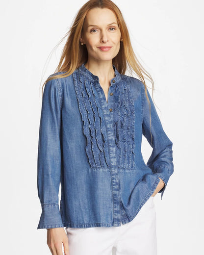 Chico's Everyday | Tencel Ruffle Front Shirt