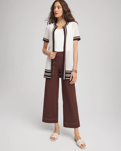 Chico's Premium | Pointelle High-Style Short-Sleeve Cardigan