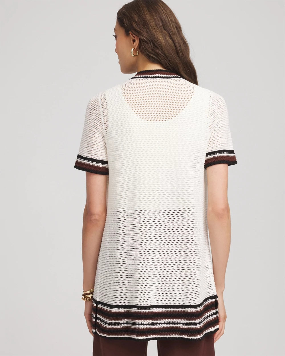 Chico's Premium | Pointelle High-Style Short-Sleeve Cardigan