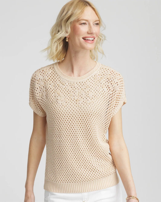 Chico's Sale | Embroidered Pointelle Pull-Over