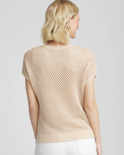 Chico's Sale | Embroidered Pointelle Pull-Over