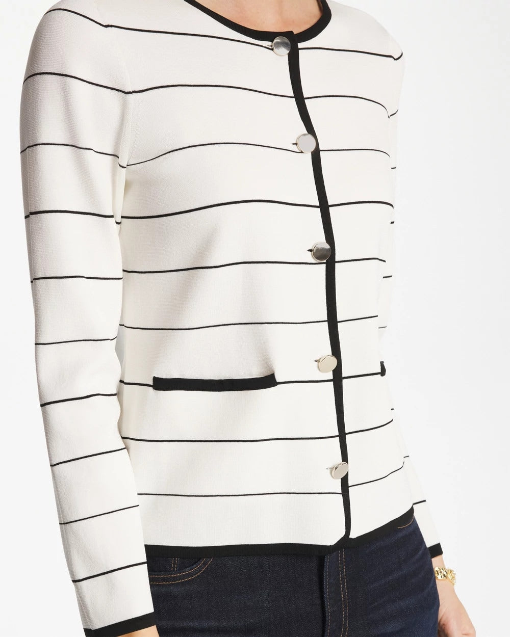 Chico's Value | Contrast Tipped Sweater Blazer