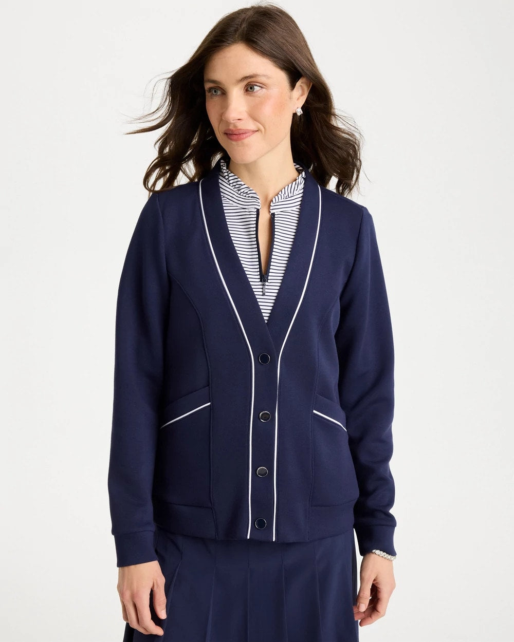 Chico's Classic | Zenergy® Soft Pique Button-Down Cardigan
