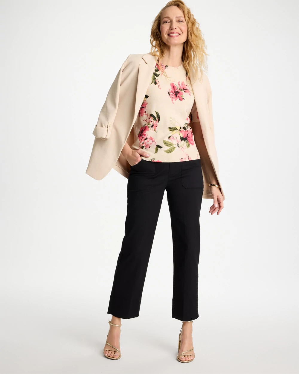 Chico's Classic | Ella Crewneck Floral Pullover Sweater