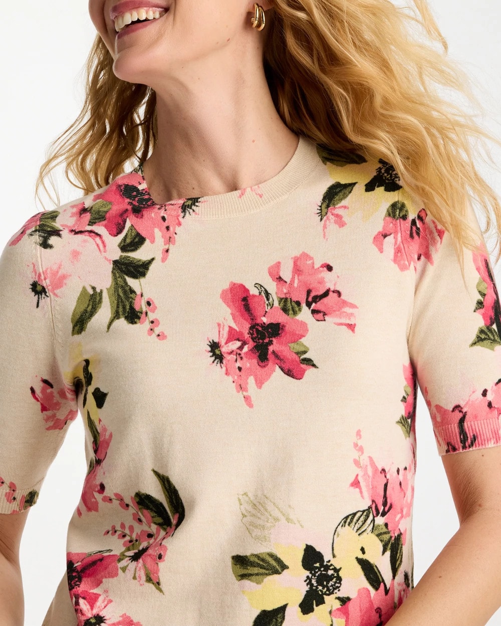 Chico's Classic | Ella Crewneck Floral Pullover Sweater