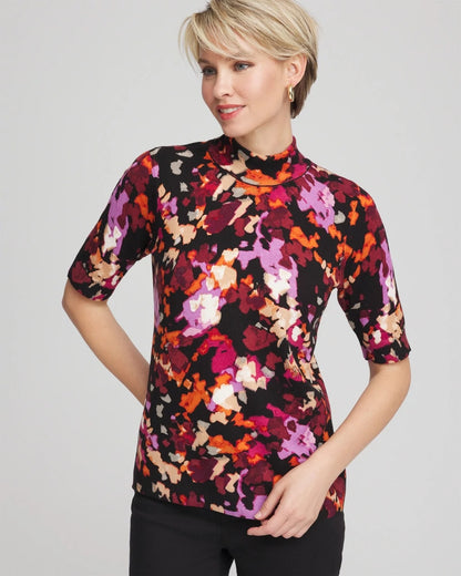 Chico's Trending | Ella Mockneck Painterly Pullover Sweater