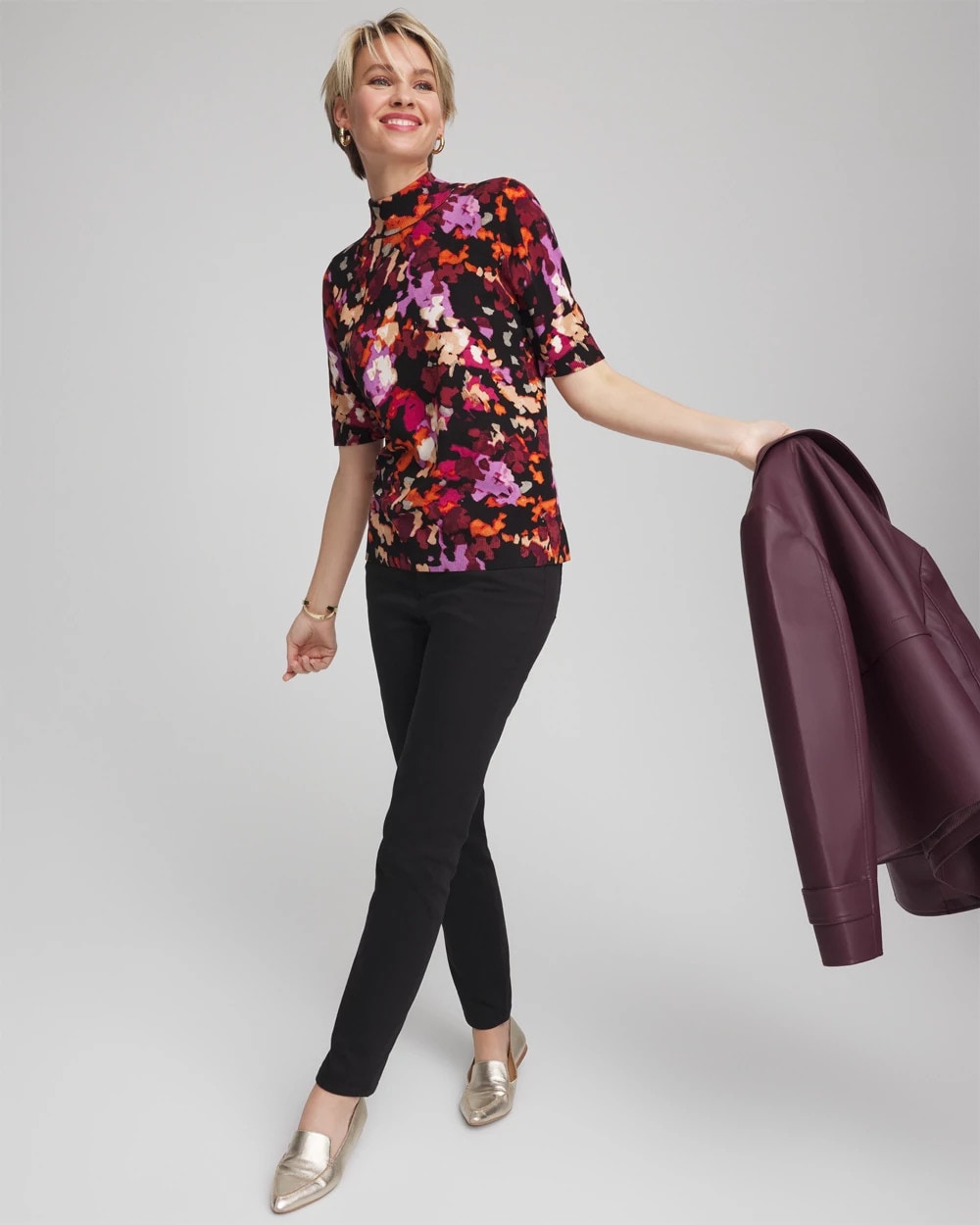 Chico's Trending | Ella Mockneck Painterly Pullover Sweater