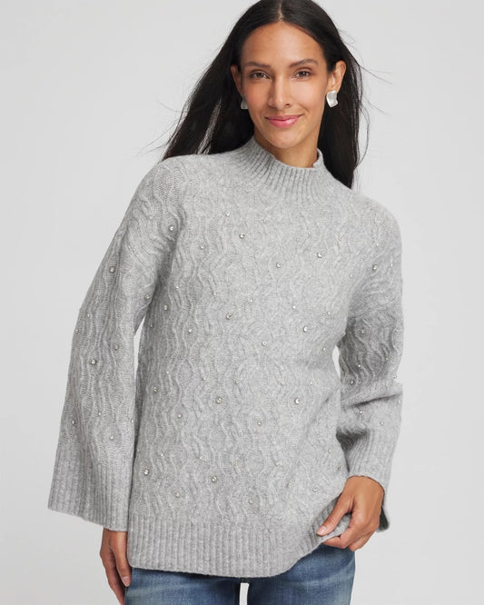 Chico's Smart Buy | Sequined Cable Knit Sweater